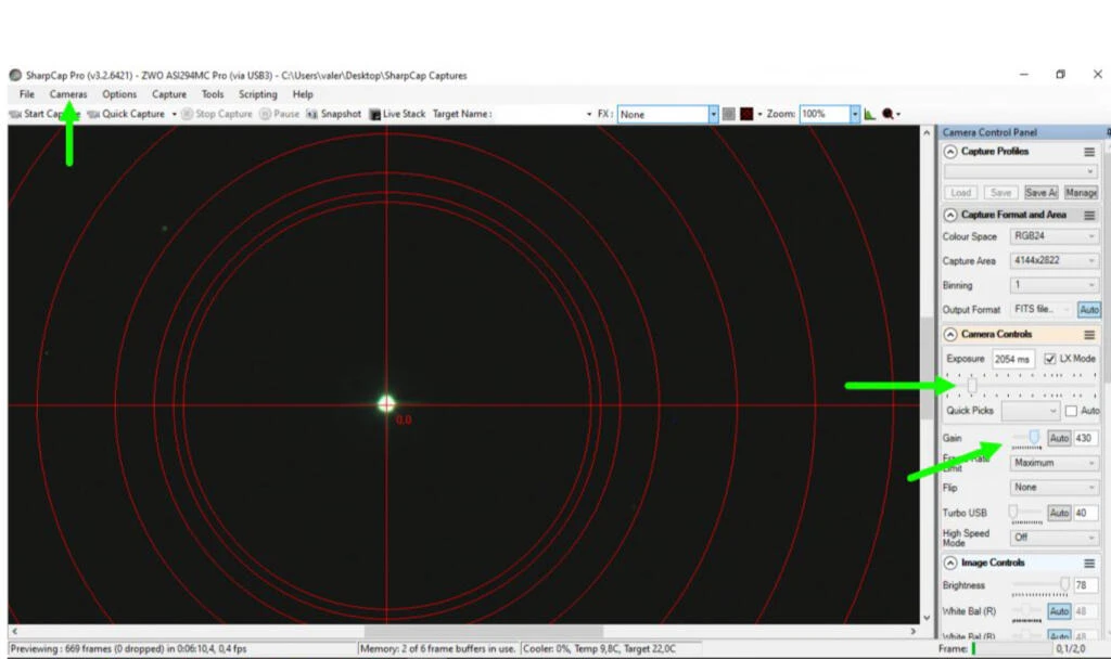 Polar alignment step 2
