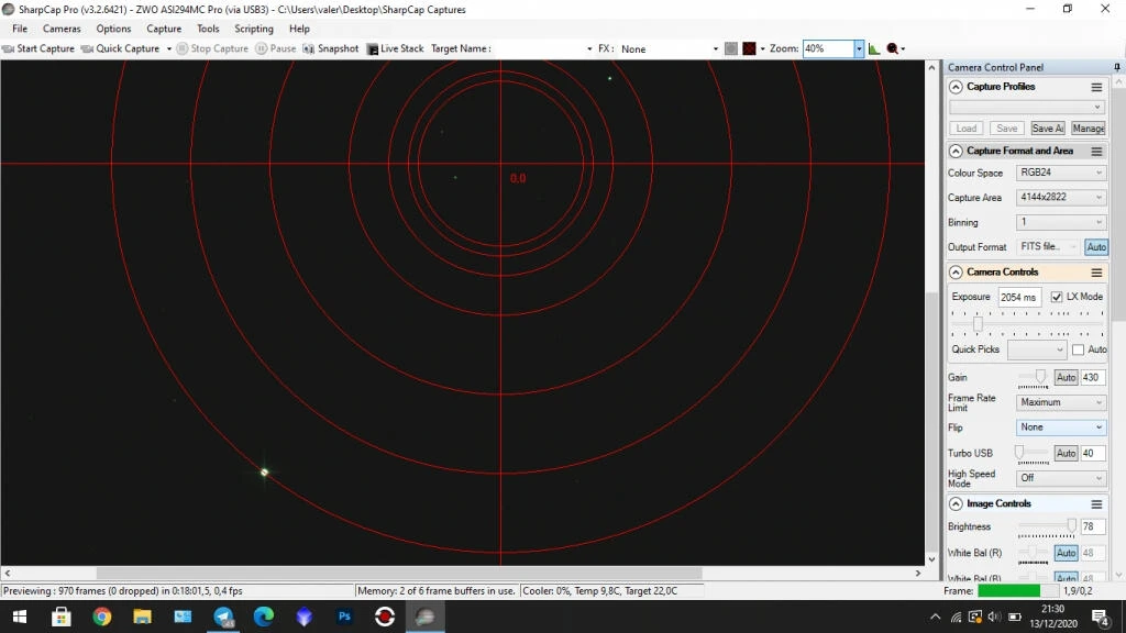 Polar alignment step 9
